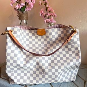 Authentic Louis Vuitton Graceful MM in Damier Azur